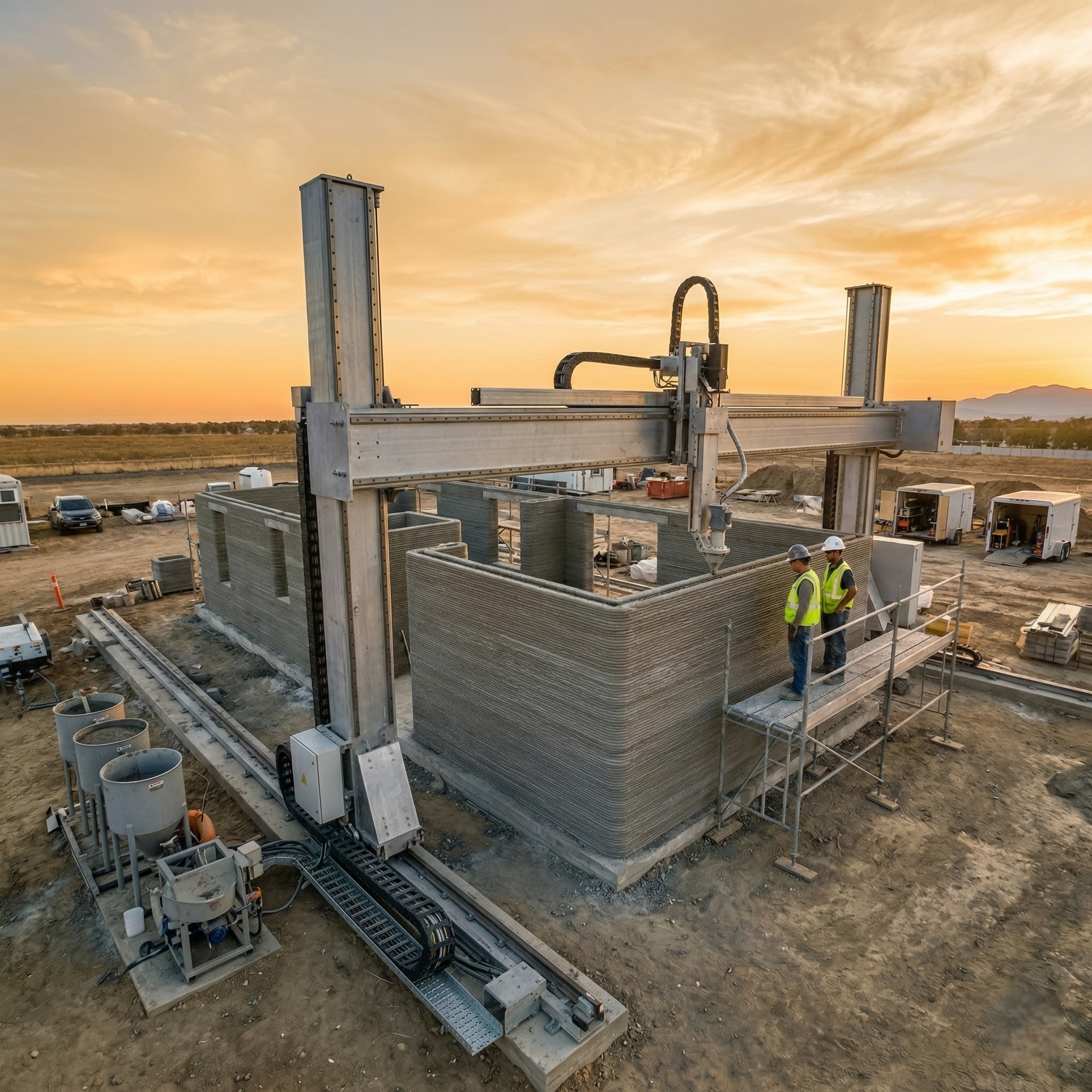3D concrete printing system in operation